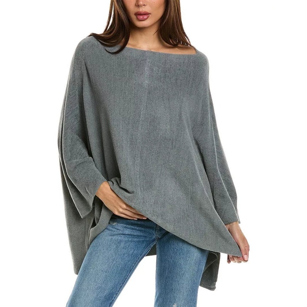 Barefoot Dreams CozyChic Ultra Lite Boatneck Poncho Grey XXS/XS Oversized Comfy